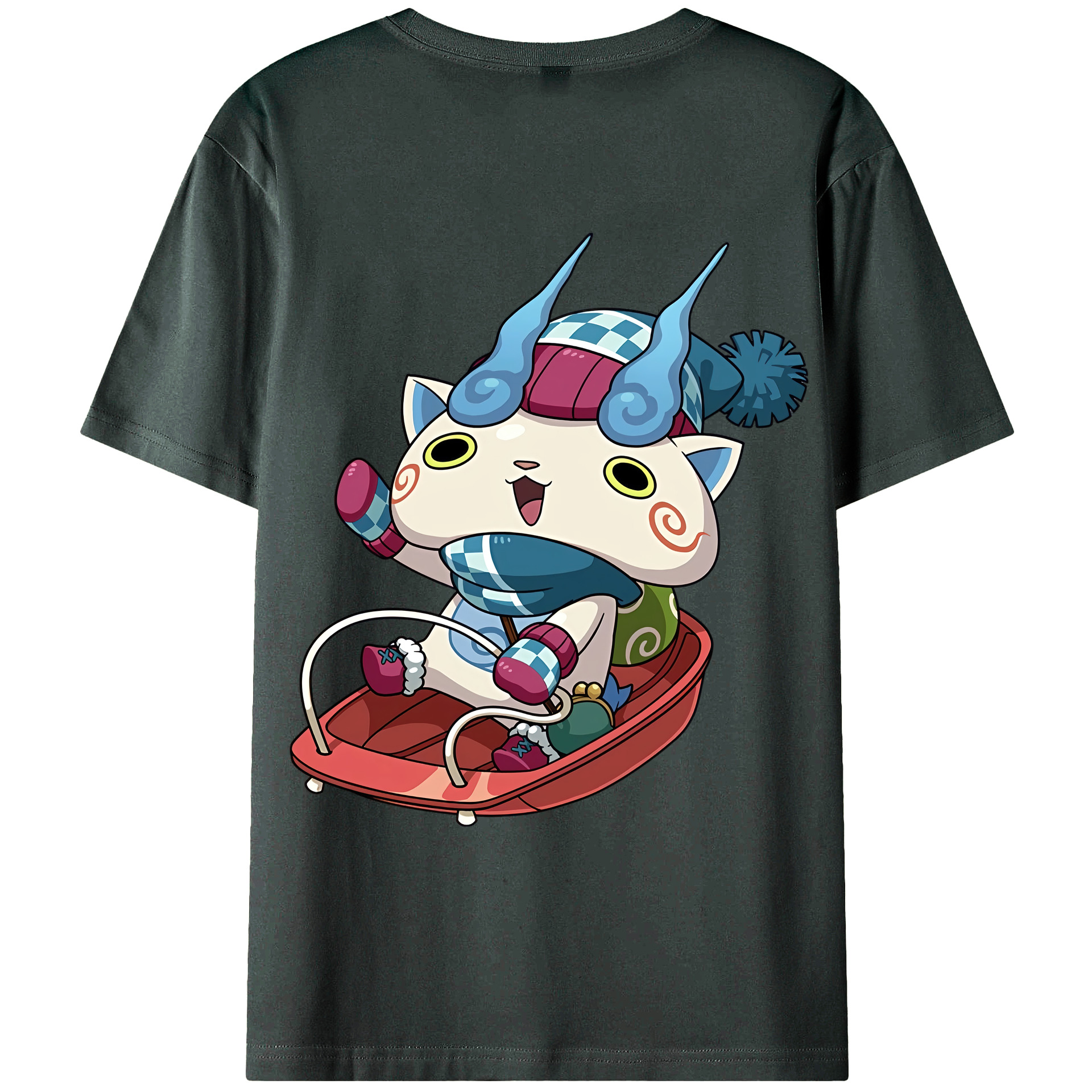 （画像用） 妖怪ウォッチ Yo-kai Watch 綿100％ メンズ半袖Tシャツ（バックプリント） 通気性